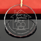 Lavish Lizzy Custom Crystal Ornament Home Sweet Home-Name & Date Personalized Crystal Ornament with gift box
