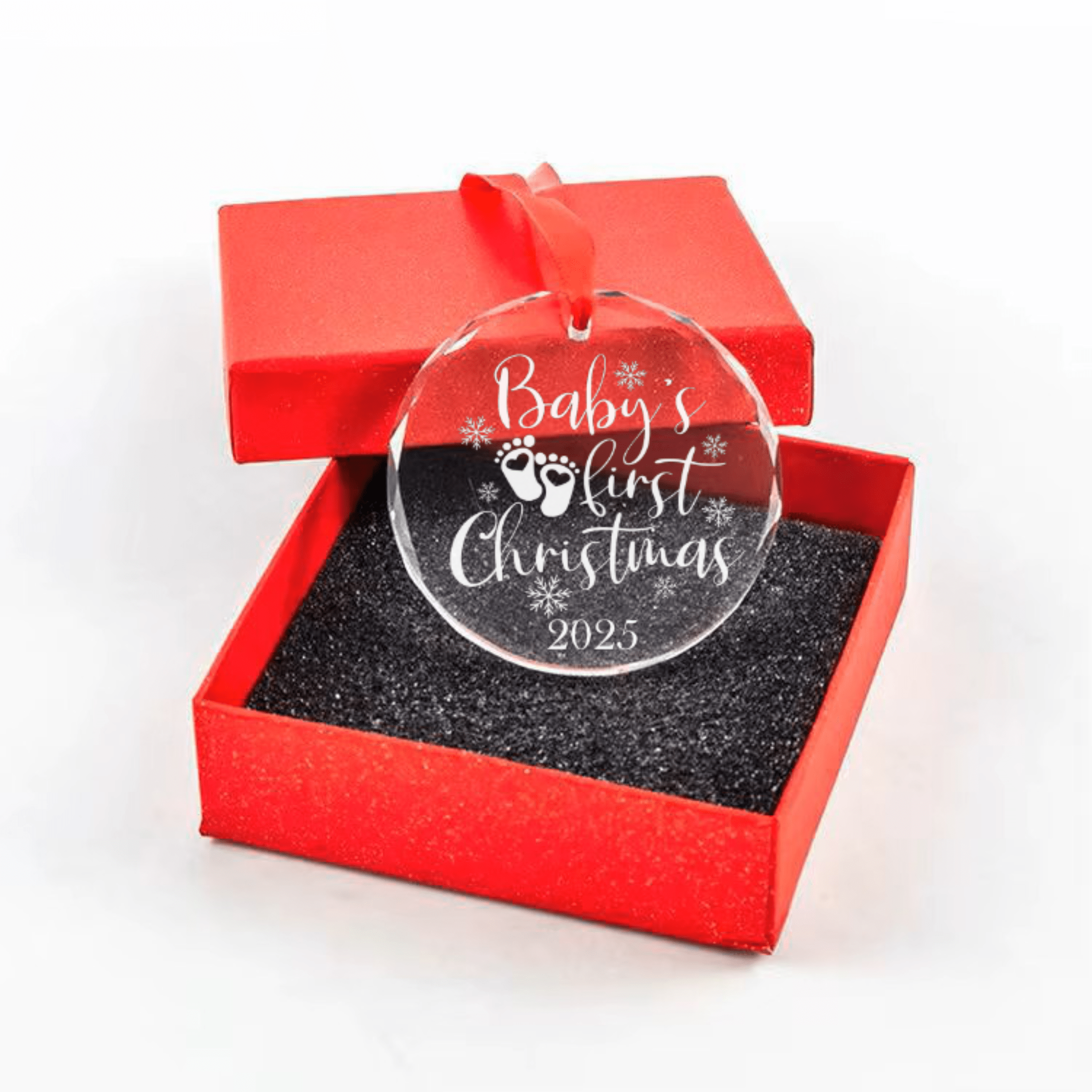 Lavish Lizzy Custom Crystal Ornament Personalized Crystal Ornament with gift box