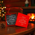 Lavish Lizzy Custom Crystal Ornament The Year We Became-Name & Date Personalized Crystal Ornament with gift box