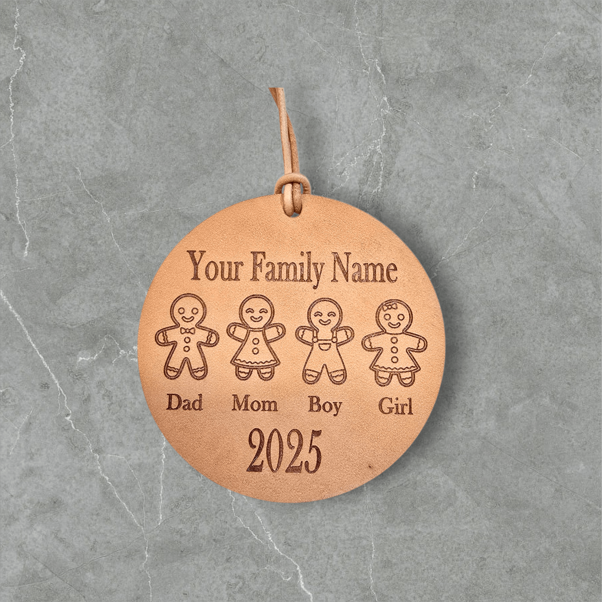 Lavish Lizzy Custom Leather Christmas Ornament Personalized Leather Christmas Ornaments