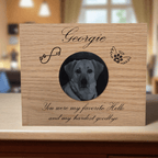 Lavish Lizzy Memorial Pet Memorial - Hardest Goodbye - Engraved Red Oak
