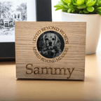Lavish Lizzy Memorial Pet Memorial - Laser Engraved Red Oak