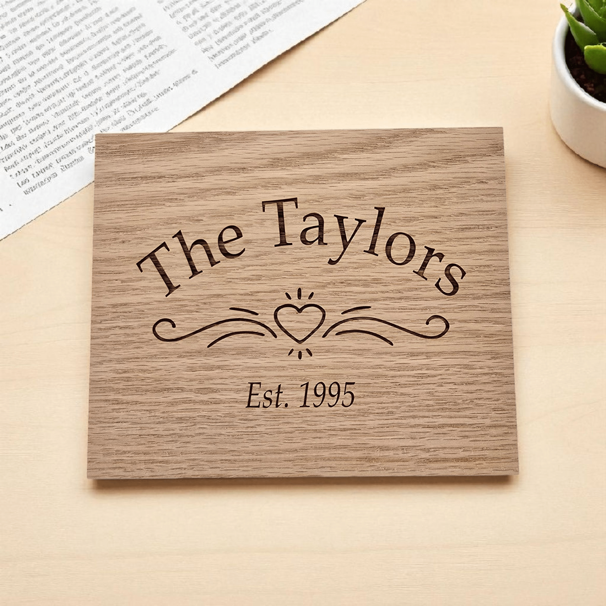 Lavish Lizzy Wood Home Decor Natural Personalized Engraved Wood Plaque